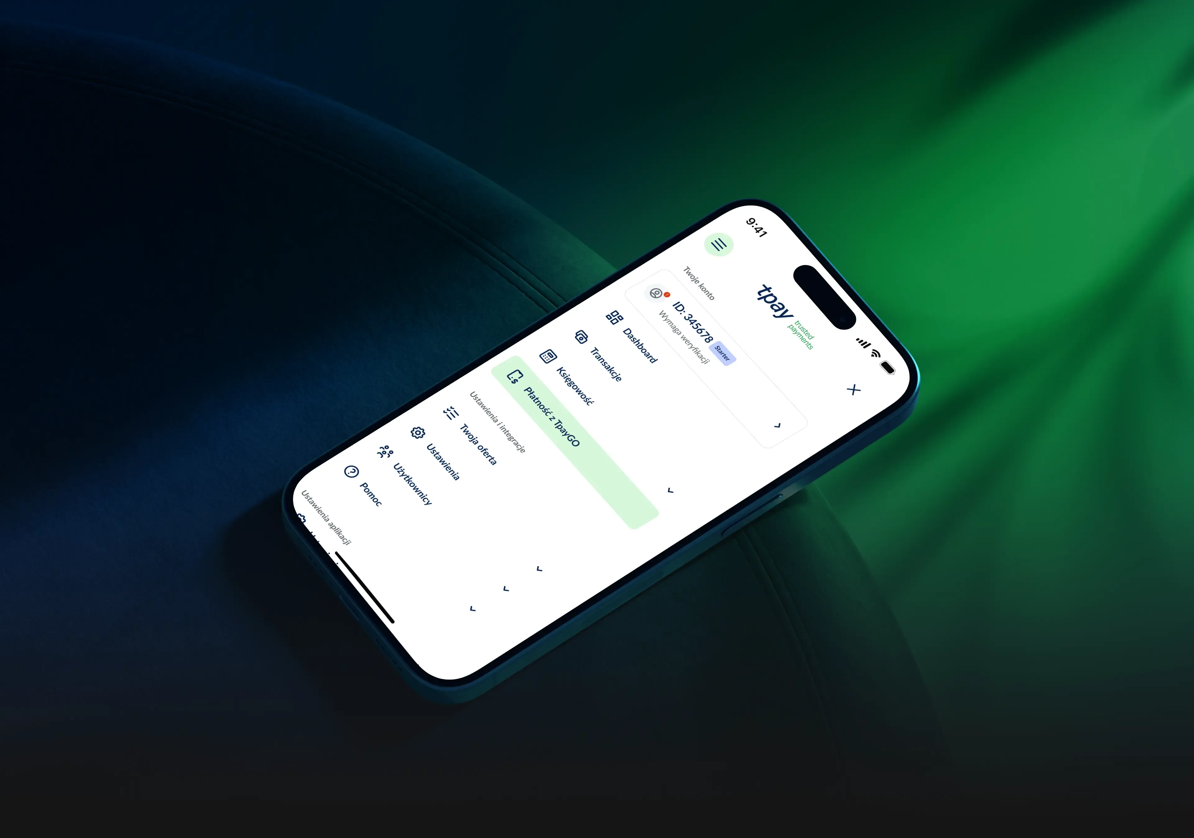 tpay-mobile-payments-app-navigation-menu-iphone-15-pro-mockup