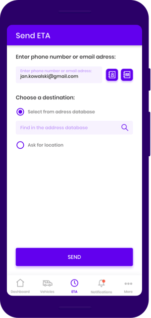 Sending location